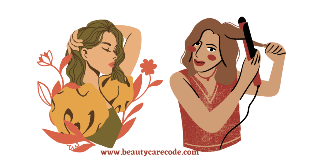 An animated image of two women showing their hair to discuss the easy way to make your hair shiny